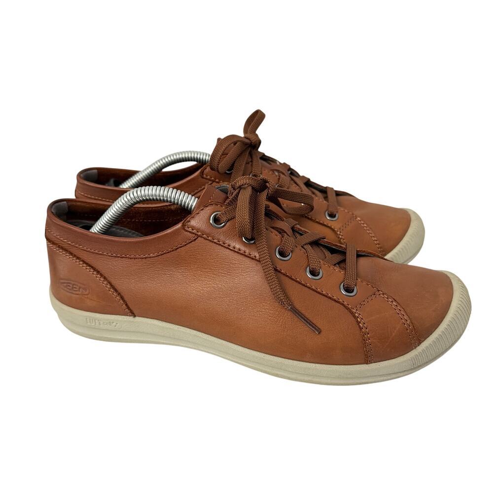 Keen Shoes Womens Size 8.5 Lorelai Brown Leather Sneaker Lace Up Comfort